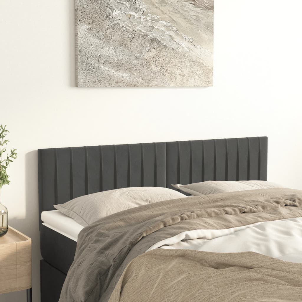 Testiere 2 Pz Grigio Scuro 72x5x78/88 Cm In Velluto
