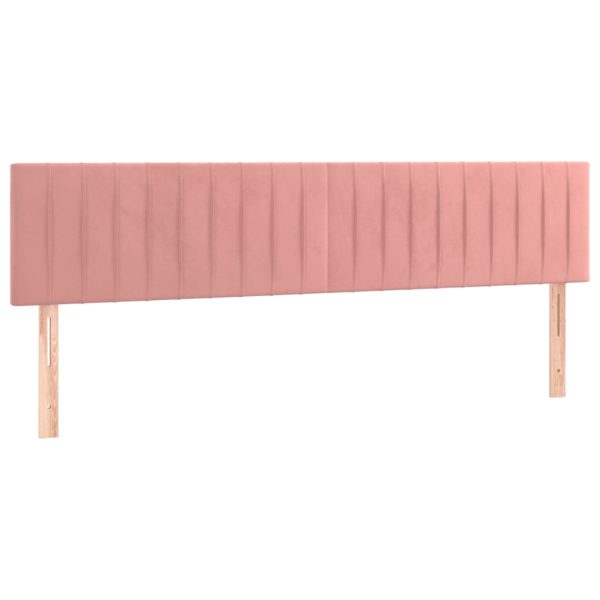 Testiera 2 Pz Rosa 80x5x78/88 Cm In Velluto - Image 2