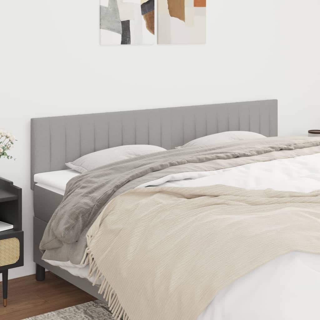 Testiera 2 Pz Grigio Chiaro 90x5x78/88 Cm In Tessuto