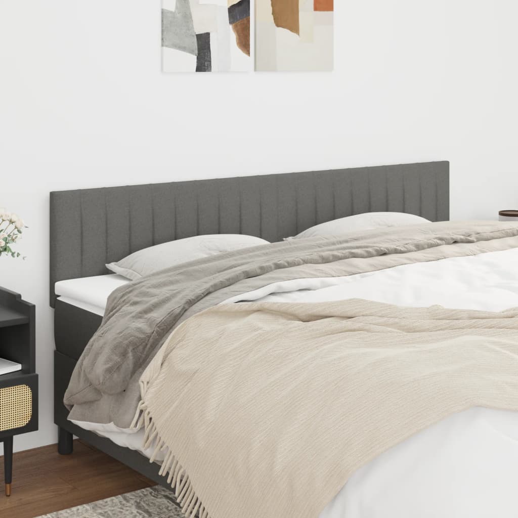 Testiera 2 Pz Grigio Scuro 90x5x78/88 Cm In Tessuto