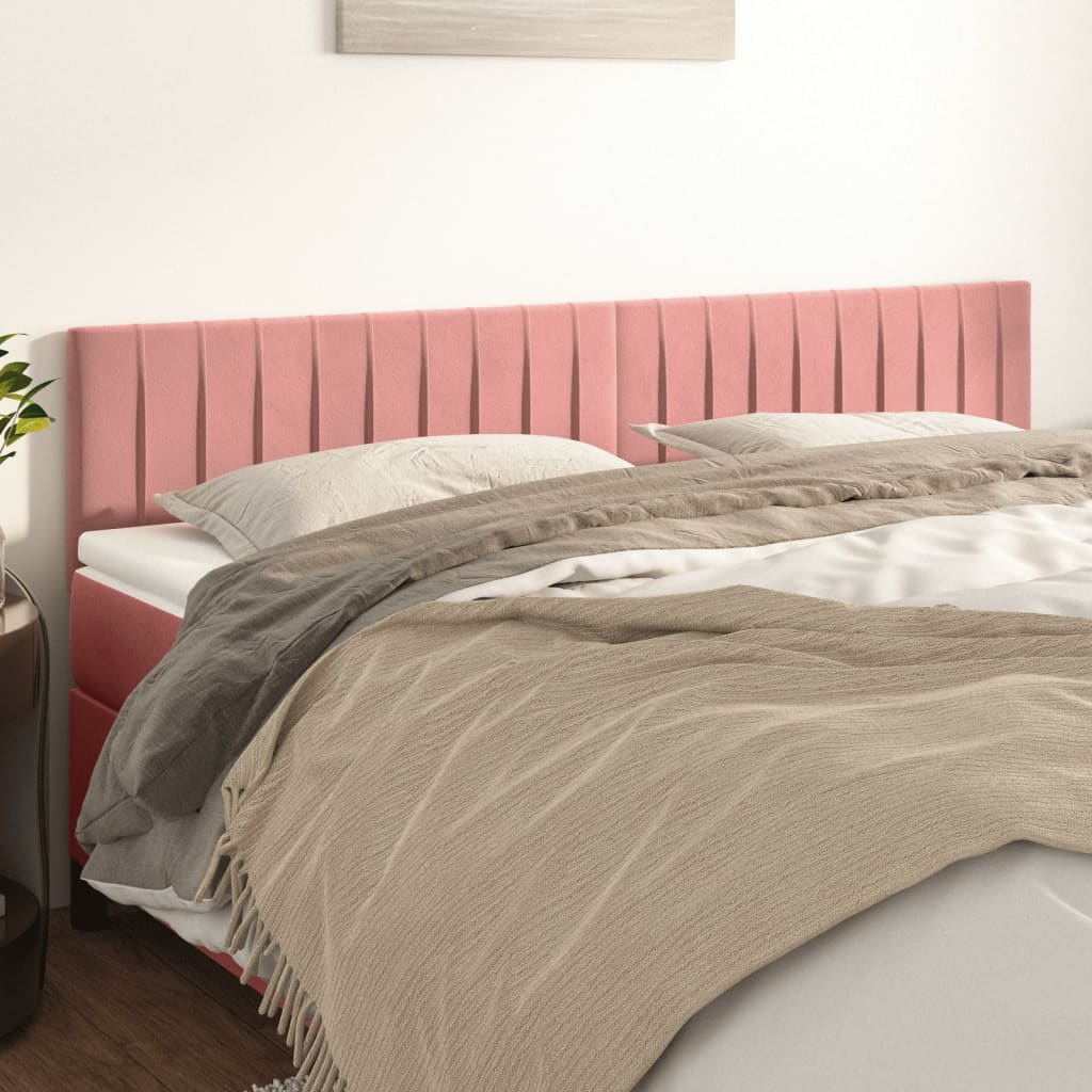 Testiera 2 Pz Rosa 90x5x78/88 Cm In Velluto