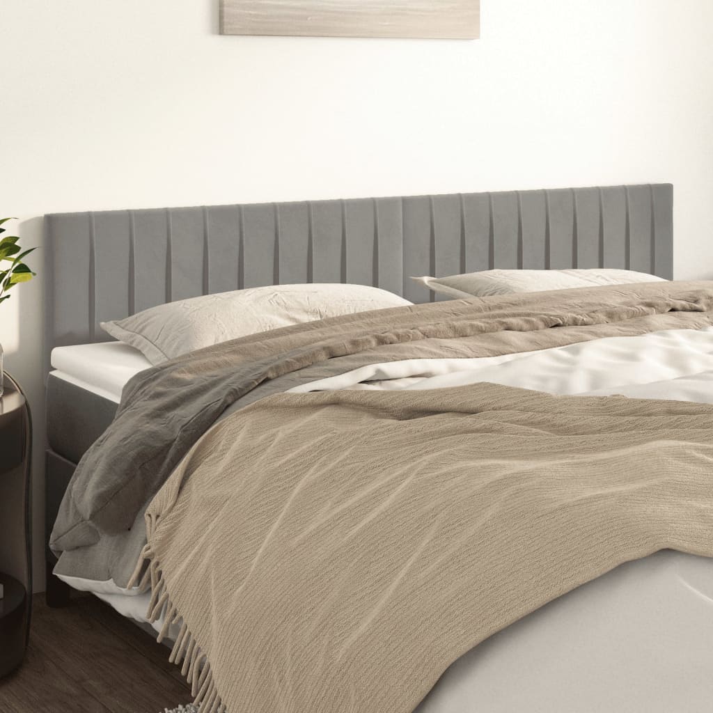 Testiere 2 Pz Grigio Chiaro 100x5x78/88 Cm In Velluto