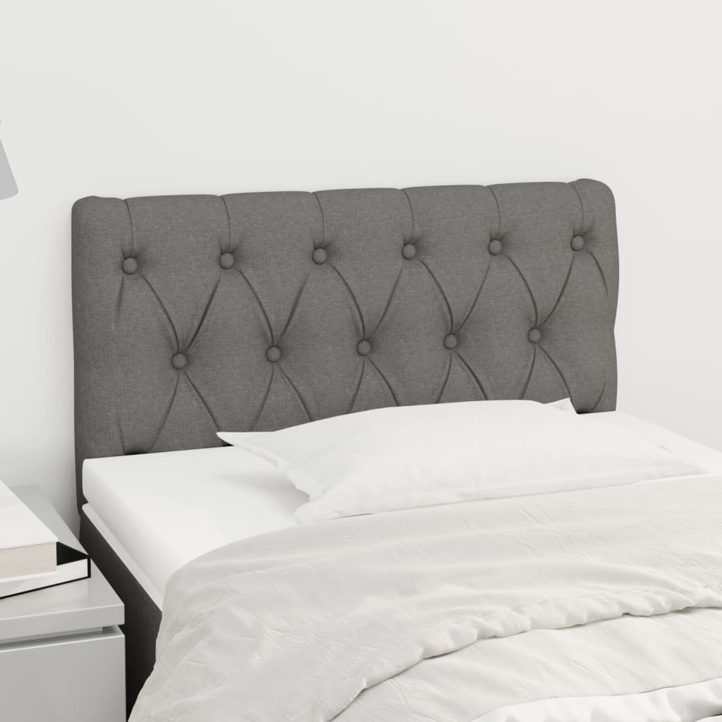 Testiera Grigio Scuro 80 X 7 X 78/88 Cm In Tessuto