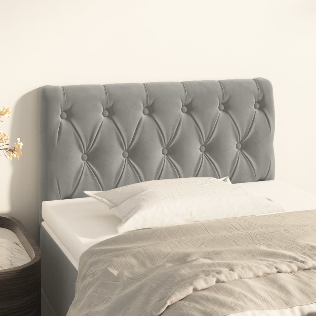 Testiera Grigio Chiaro 80x7x78/88 Cm In Velluto