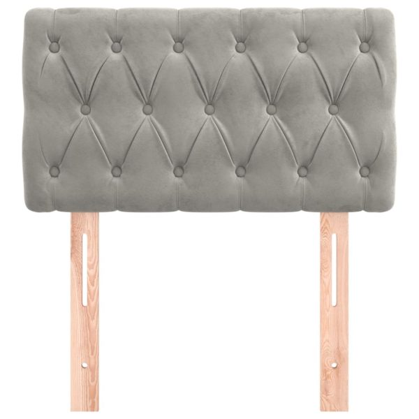 Testiera Grigio Chiaro 80x7x78/88 Cm In Velluto - Image 3