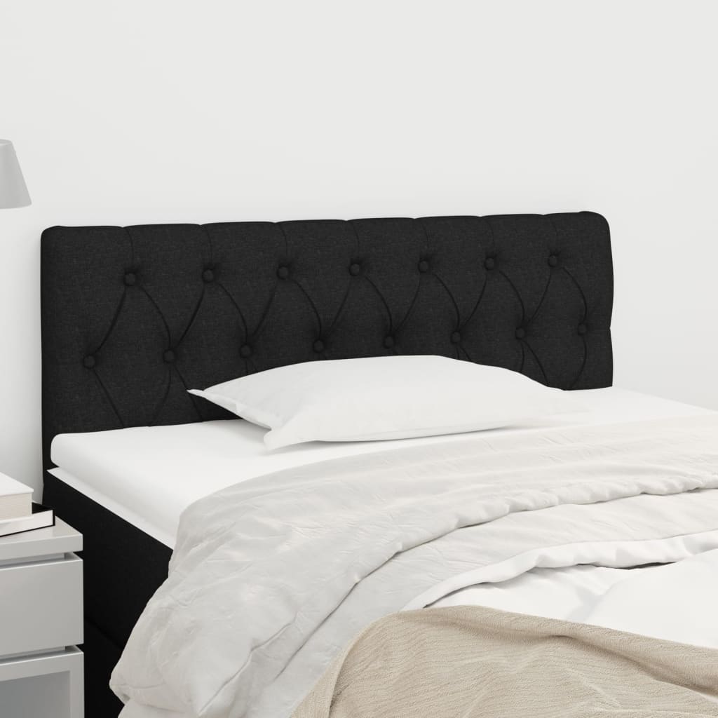 Testiera Nera 90 X 7 X 78/88 Cm In Tessuto