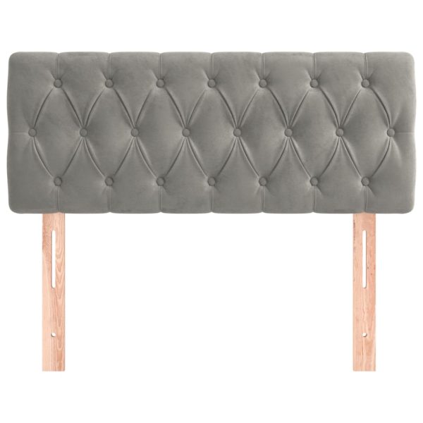 Testiera Grigio Chiaro 100x7x78/88 Cm In Velluto - Image 3