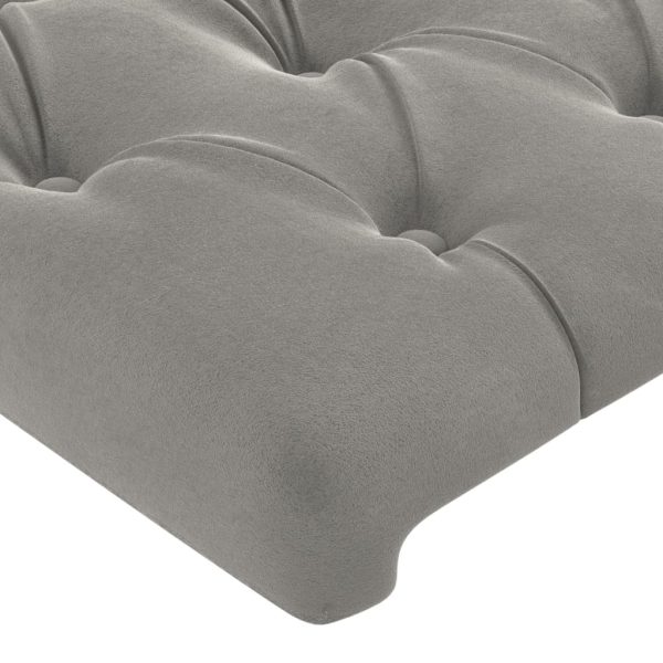 Testiera Grigio Chiaro 100x7x78/88 Cm In Velluto - Image 4
