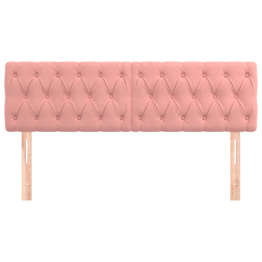 Testiera 2 Pz Rosa 80x7x78/88 Cm In Velluto - Image 3