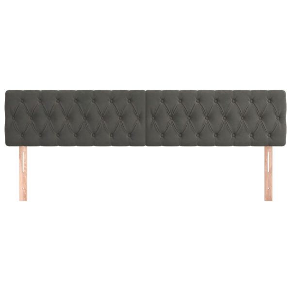 Testiere 2 Pz Grigio Scuro 100x7x78/88 Cm In Velluto - Image 3