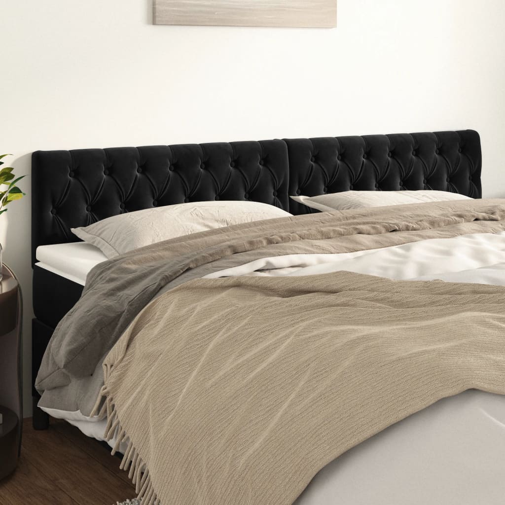 Testiere 2 Pz Nero 100 X 7 X 78/88 Cm In Velluto