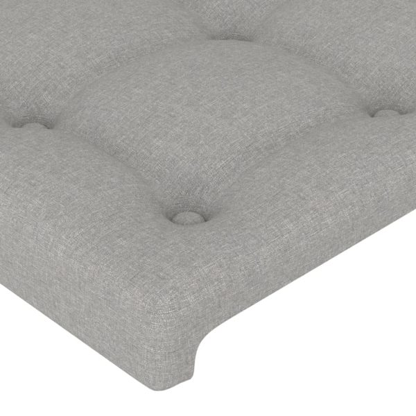 Testiera Grigio Chiaro 80x5x78/88 Cm In Tessuto - Image 4