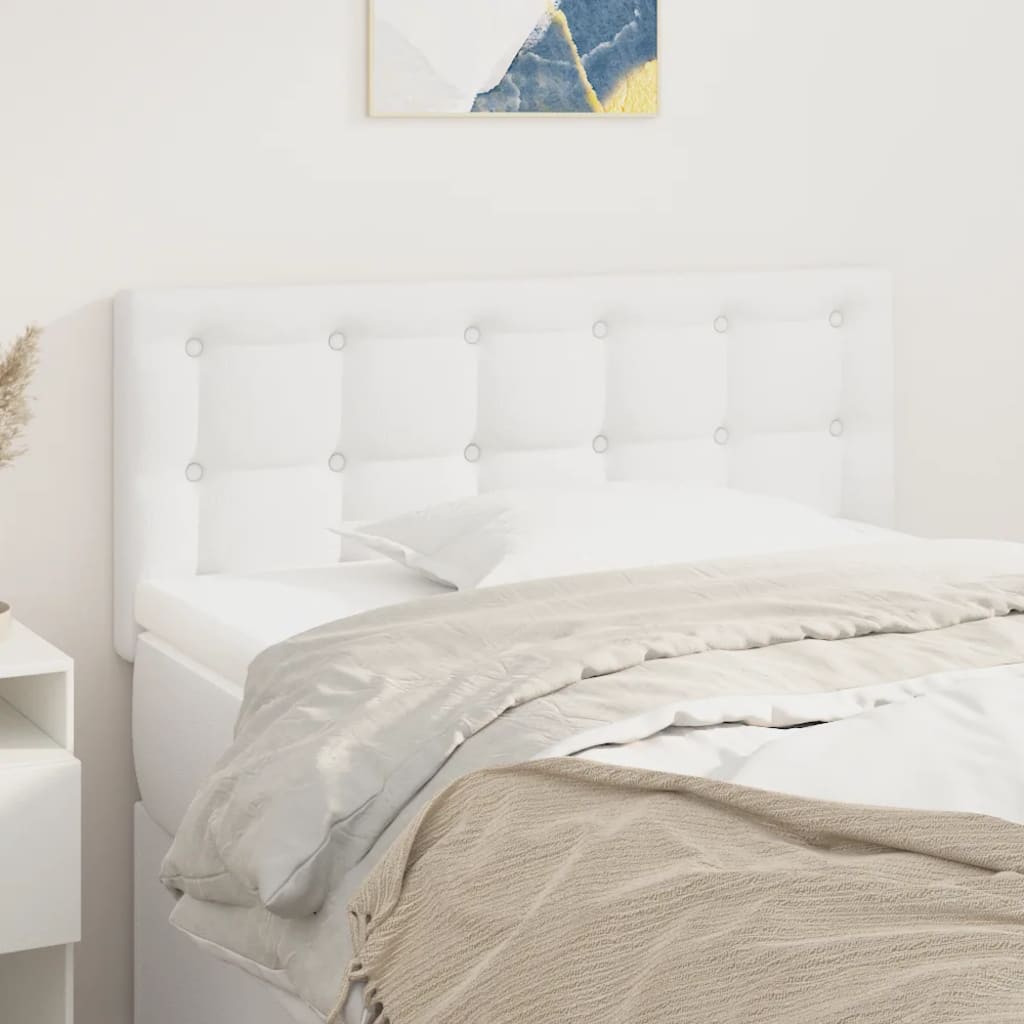 Testiera Bianca 80x5x78/88 Cm In Similpelle