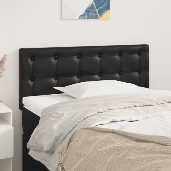 Testiera Nero 90x5x78/88 Cm In Similpelle