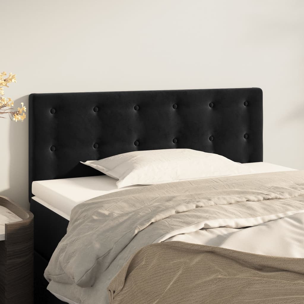 Testiera Nera 100x5x78/88 Cm In Velluto