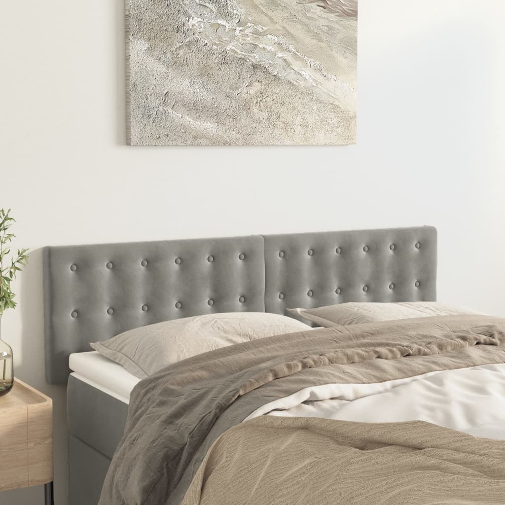Testiere 2 Pz Grigio Chiaro 72x5x78/88 Cm In Velluto
