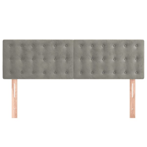 Testiere 2 Pz Grigio Chiaro 72x5x78/88 Cm In Velluto - Image 3