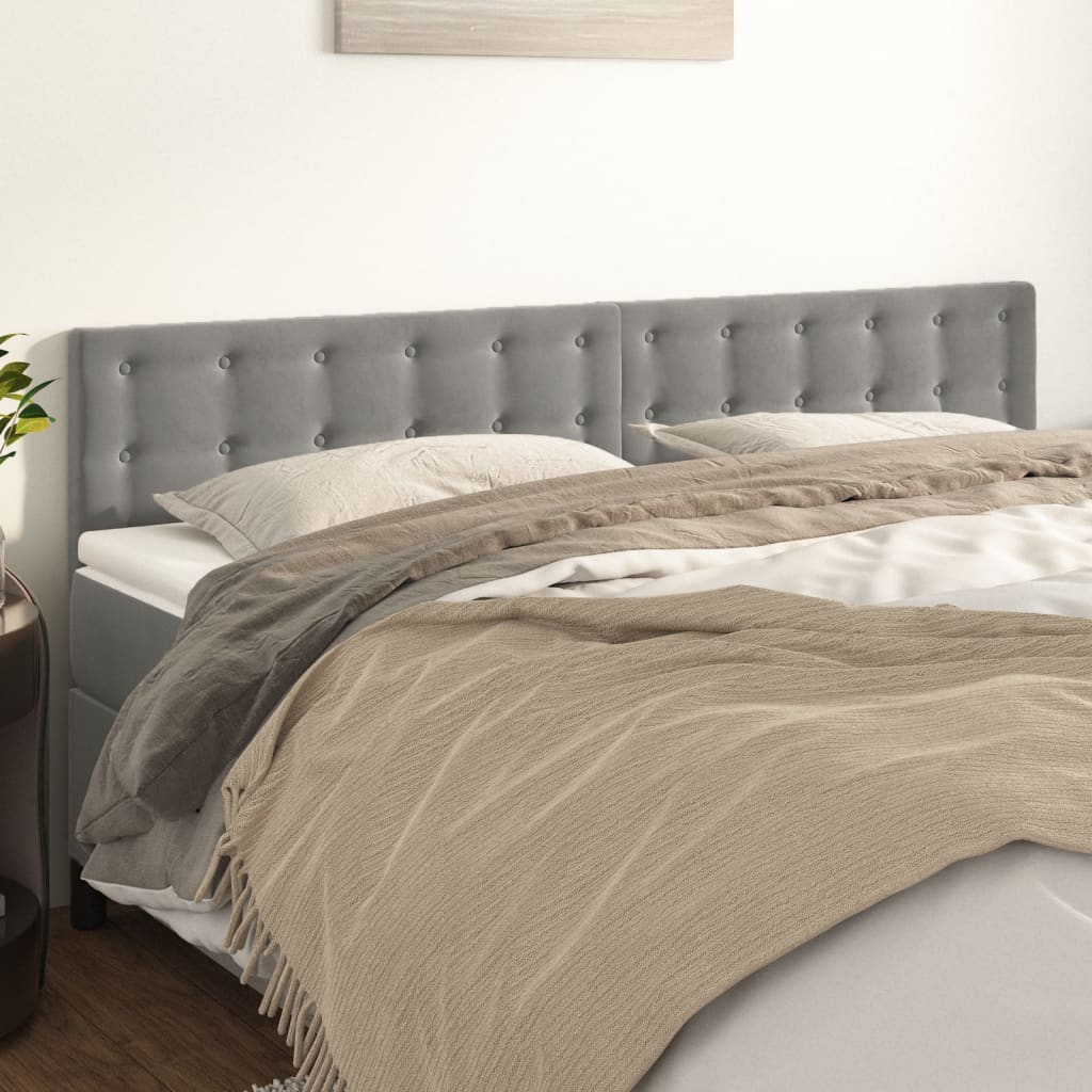 Testiere 2 Pz Grigio Chiaro 100x5x78/88 Cm In Velluto