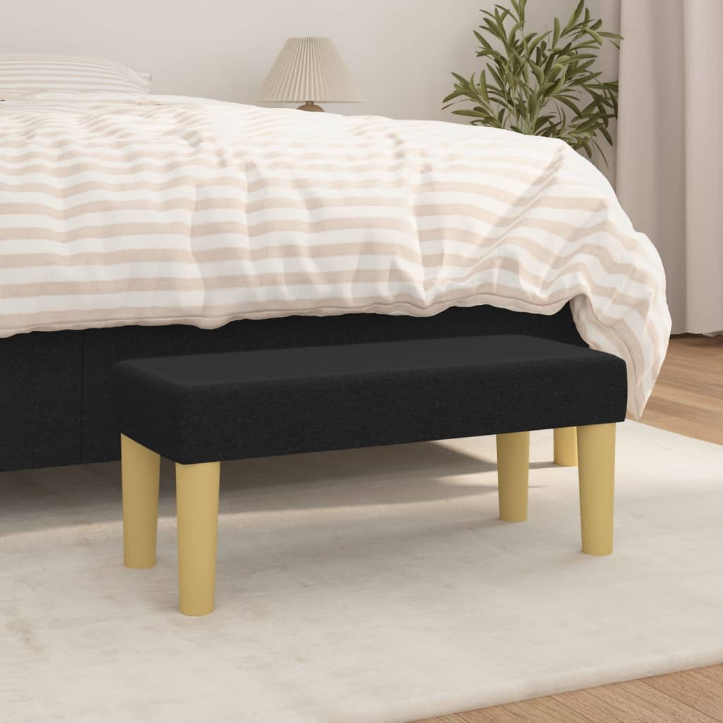 Panca Nera 70x30x30 Cm In Tessuto