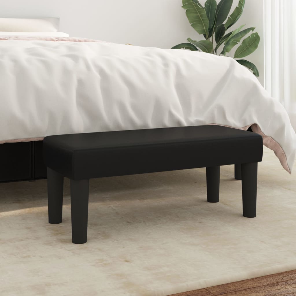 Panca Nera 70x30x30 Cm In Similpelle