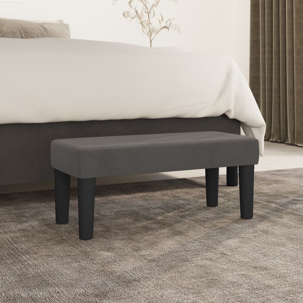 Panca Grigio Scuro 70x30x30 Cm In Velluto