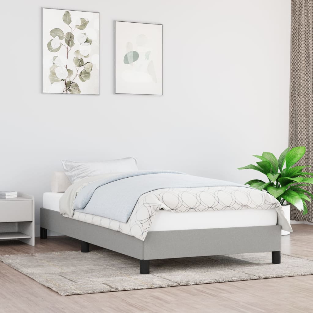 Giroletto Senza Materasso Grigio Chiaro 90x190 Cm Tessuto