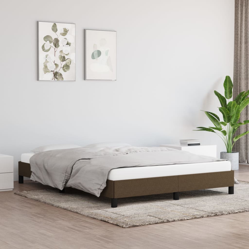 Giroletto Senza Materasso Marrone Scuro 140x190 Cm Tessuto