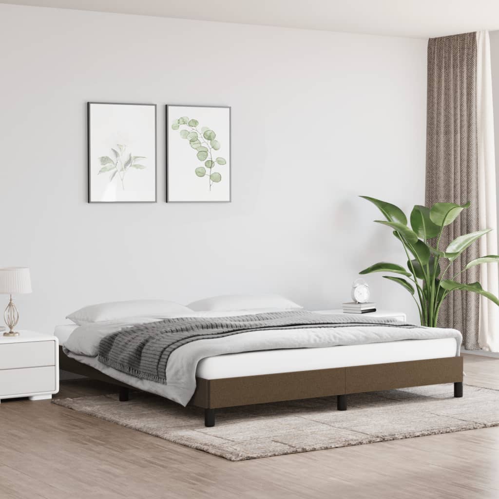 Giroletto Senza Materasso Marrone Scuro 160x200 Cm Tessuto