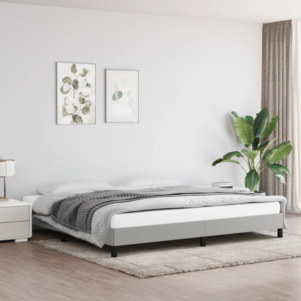 Giroletto Senza Materasso Grigio Chiaro 200x200 Cm Tessuto