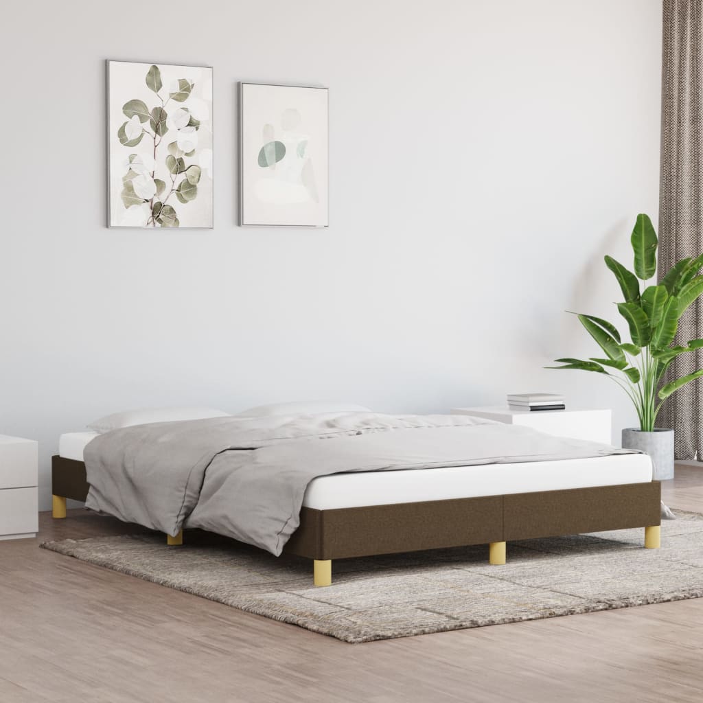 Giroletto Senza Materasso Marrone Scuro 160x200 Cm Tessuto