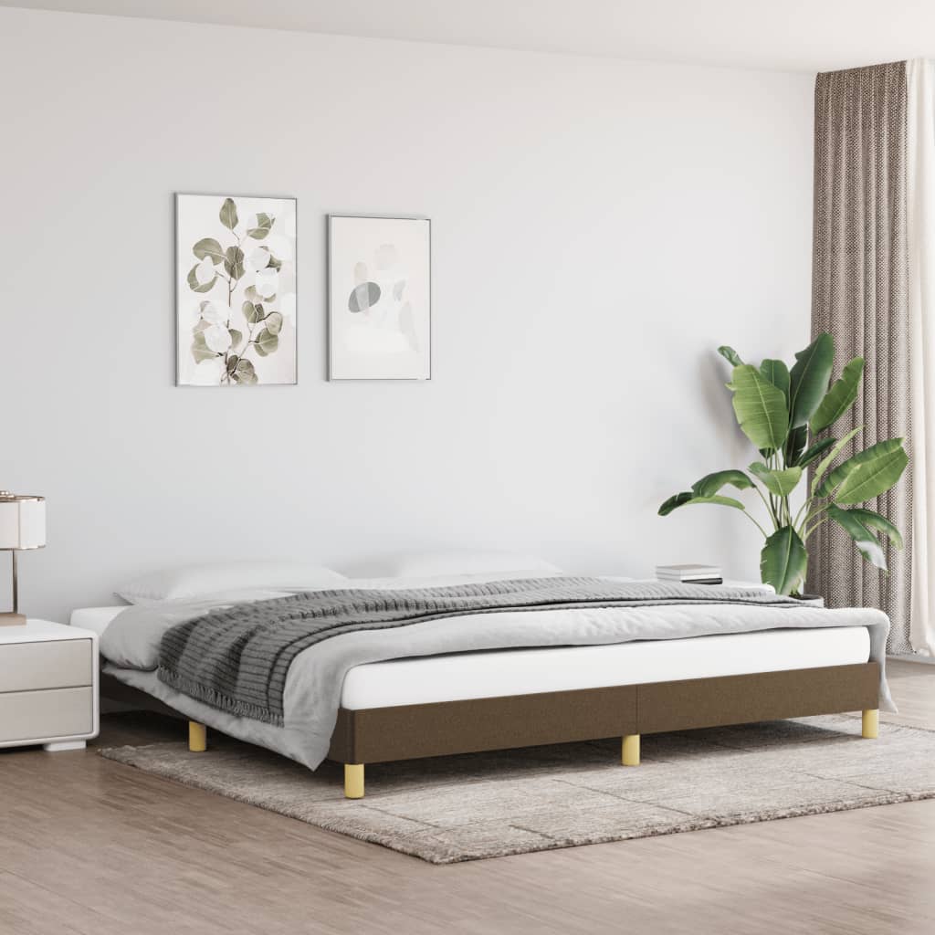 Giroletto Senza Materasso Marrone Scuro 200x200 Cm In Tessuto