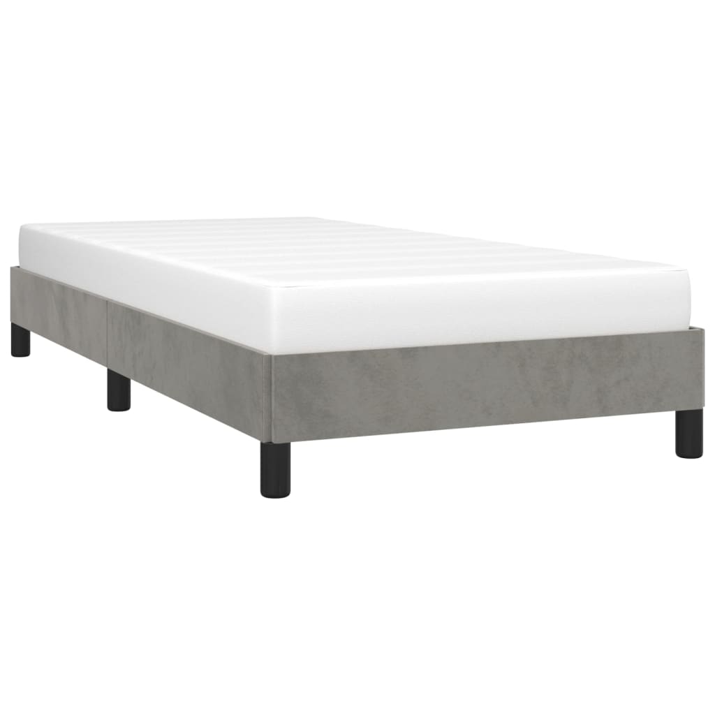 Giroletto Senza Materasso Grigio Chiaro 80x200 Cm Velluto - Image 3