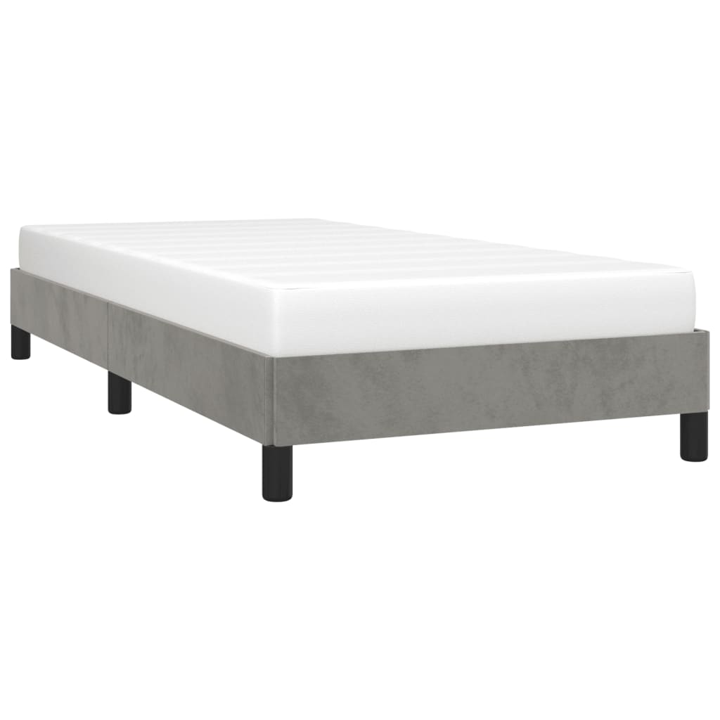 Giroletto Senza Materasso Grigio Chiaro 90x190 Cm Velluto - Image 4