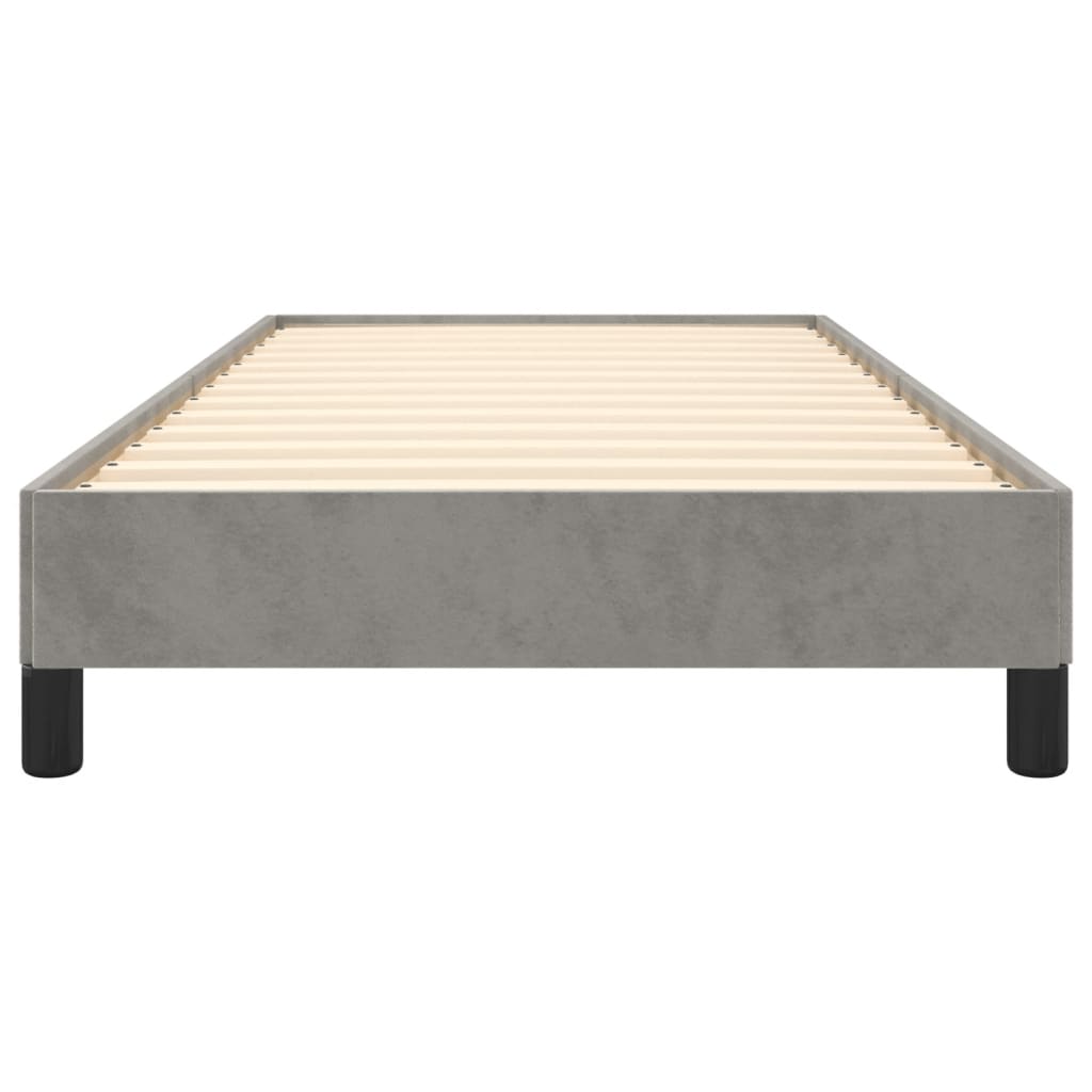 Giroletto Senza Materasso Grigio Chiaro 90x200 Cm Velluto - Image 5