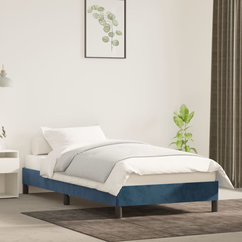 Giroletto Senza Materasso Blu Scuro 100x200 Cm In Velluto