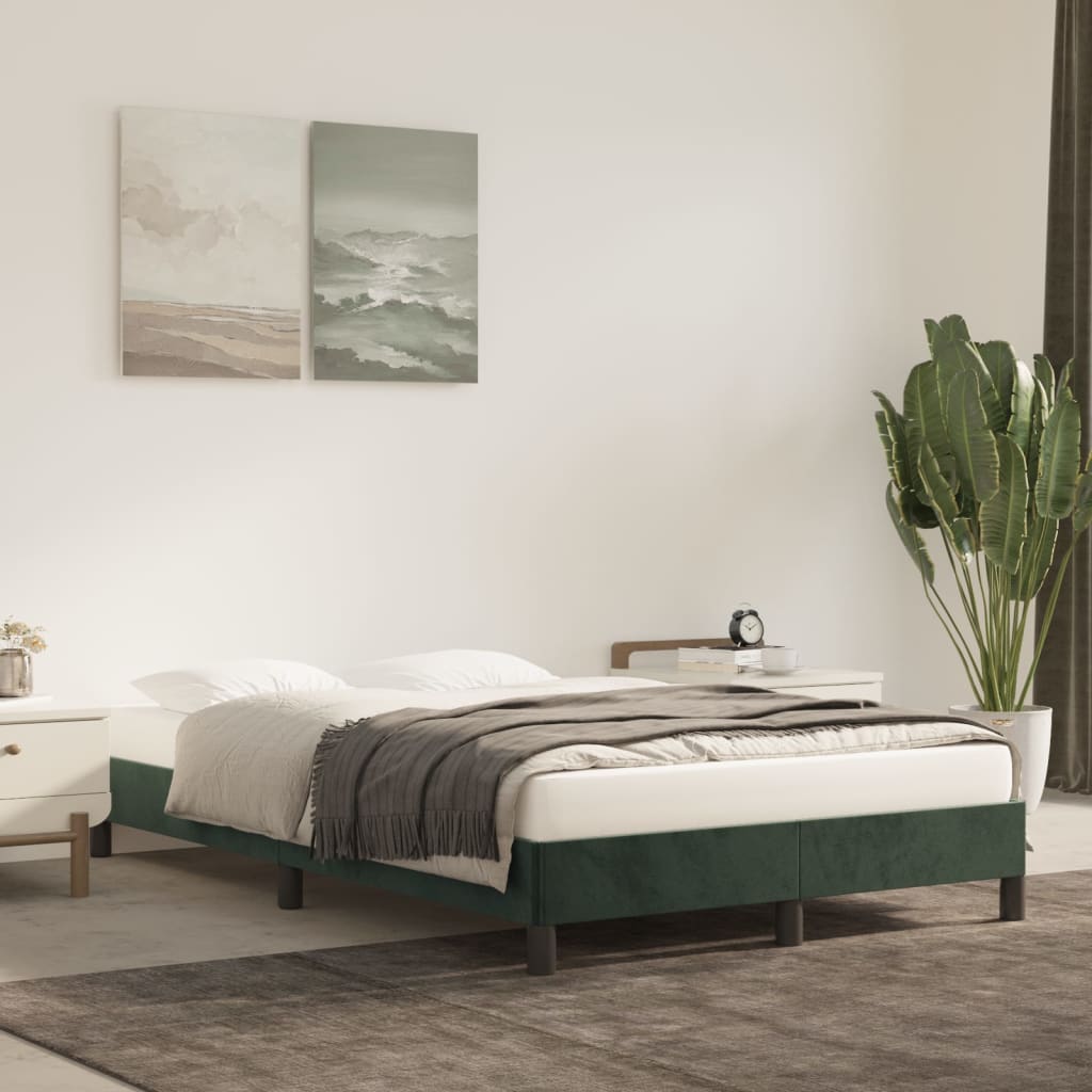 Giroletto Senza Materasso Verde Scuro 120x200 Cm In Velluto