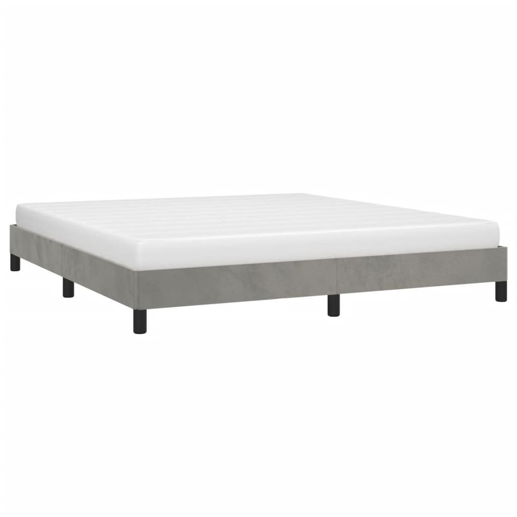 Giroletto Senza Materasso Grigio Chiaro 180x200 Cm Velluto - Image 3