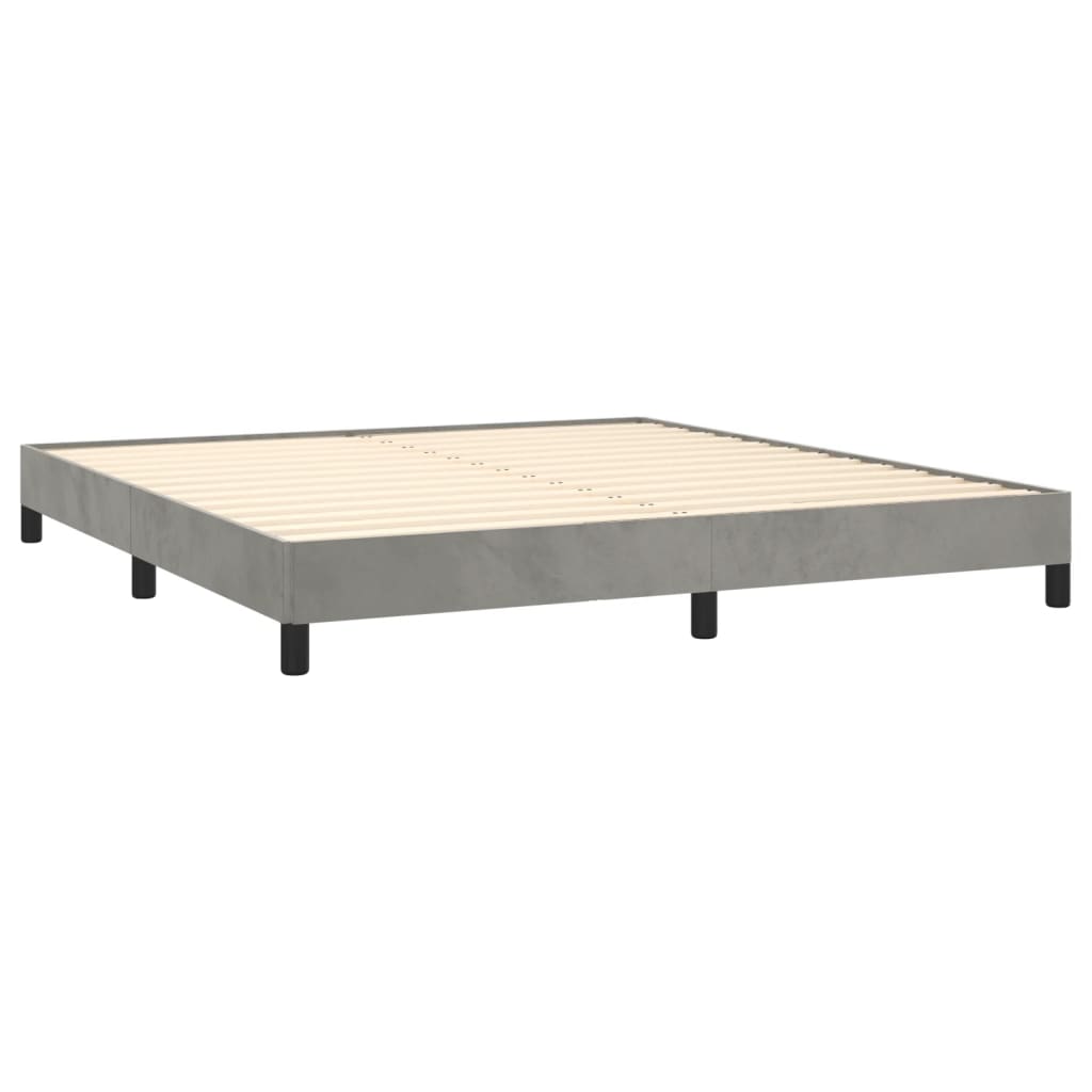 Giroletto Senza Materasso Grigio Chiaro 180x200 Cm Velluto - Image 4