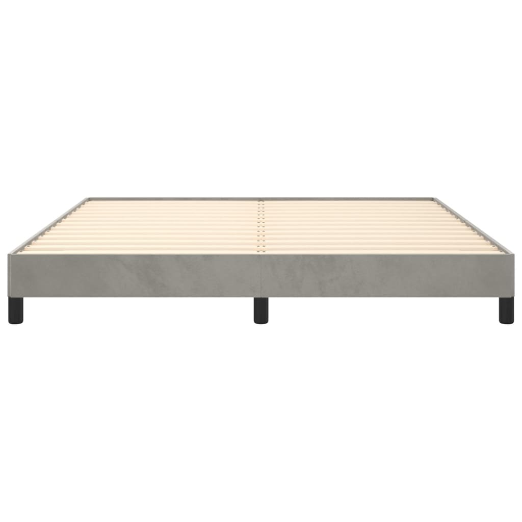 Giroletto Senza Materasso Grigio Chiaro 180x200 Cm Velluto - Image 5