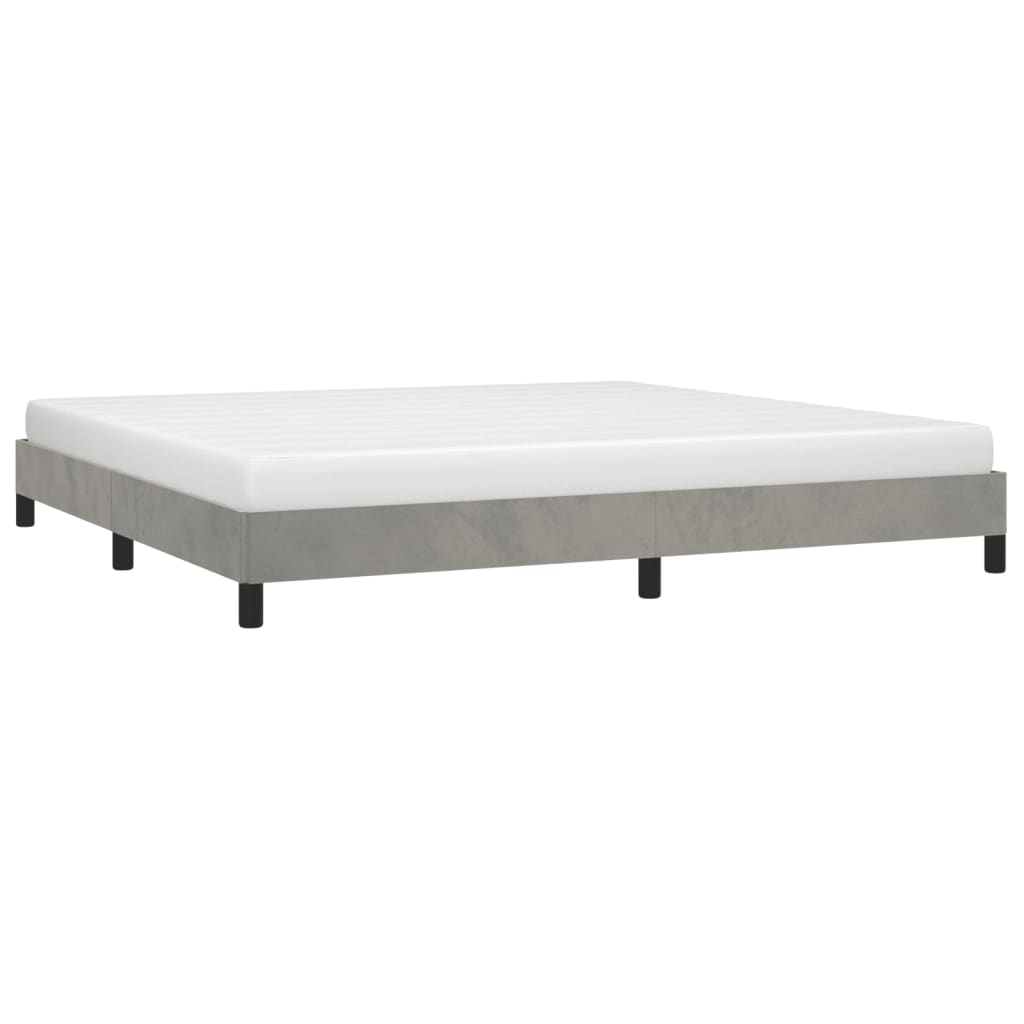 Giroletto Senza Materasso Grigio Chiaro 200x200 Cm Velluto - Image 3