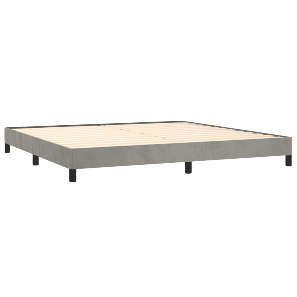 Giroletto Senza Materasso Grigio Chiaro 200x200 Cm Velluto - Image 4