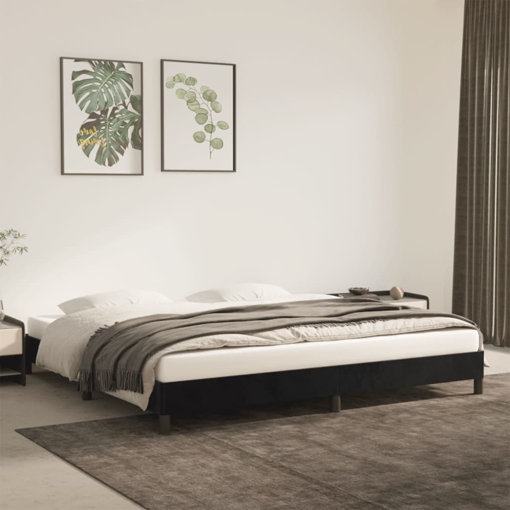 Giroletto Senza Materasso Nero 200x200 Cm In Velluto
