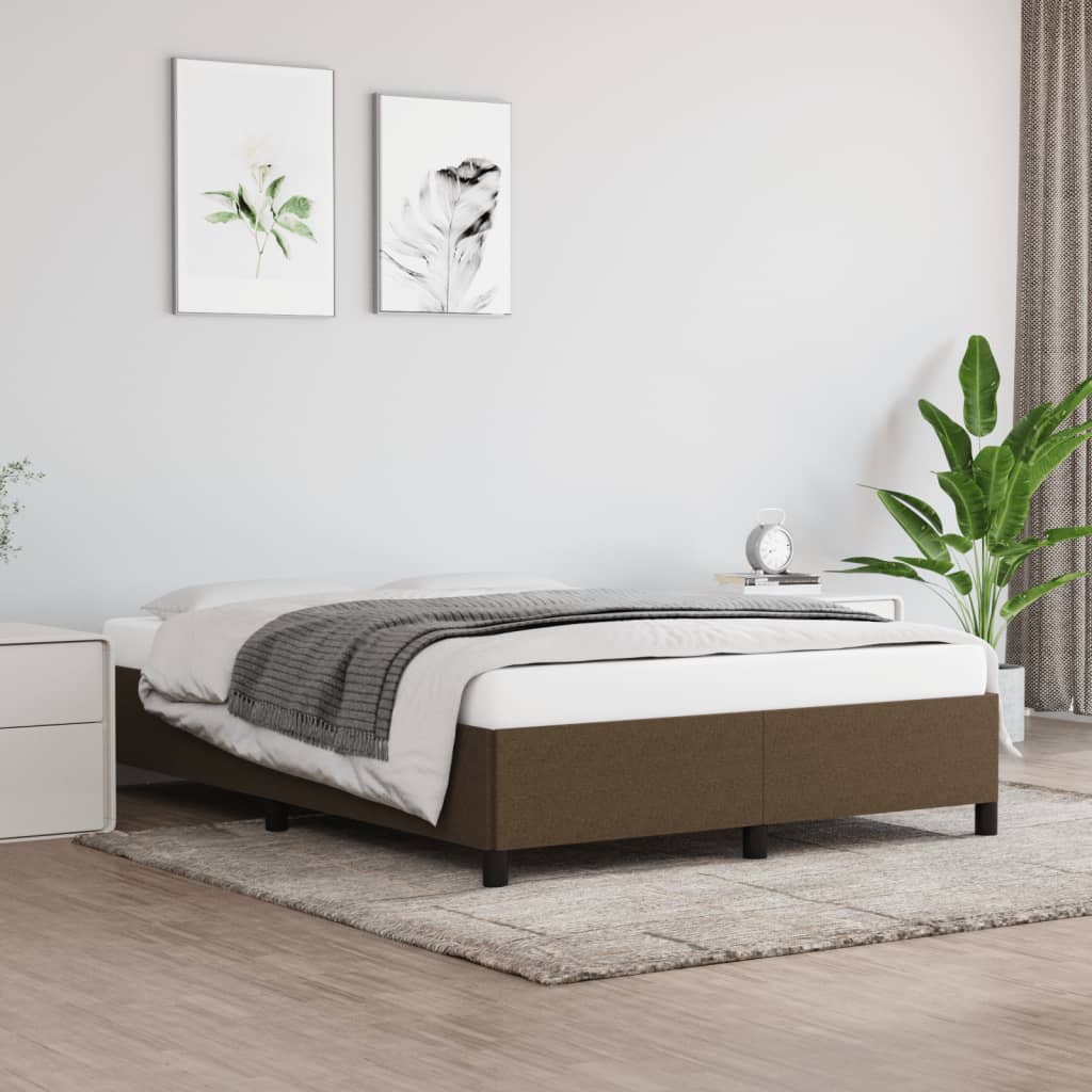 Giroletto Senza Materasso Marrone Scuro 140x200 Cm Tessuto