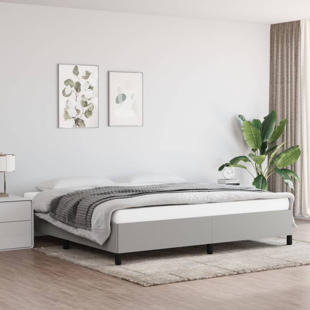Giroletto Senza Materasso Grigio Chiaro 200x200 Cm Tessuto