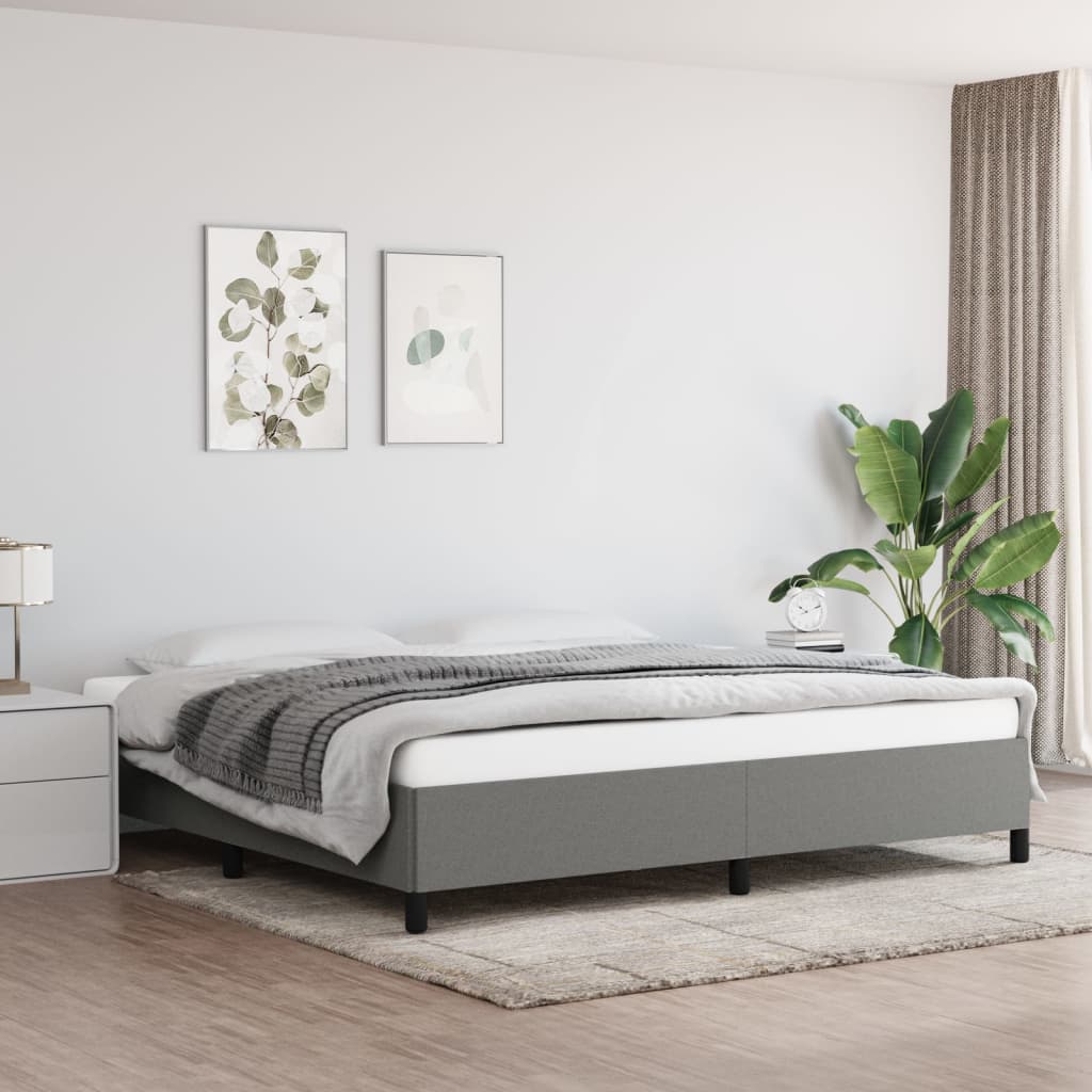 Giroletto Senza Materasso Grigio Scuro 200x200 Cm Tessuto