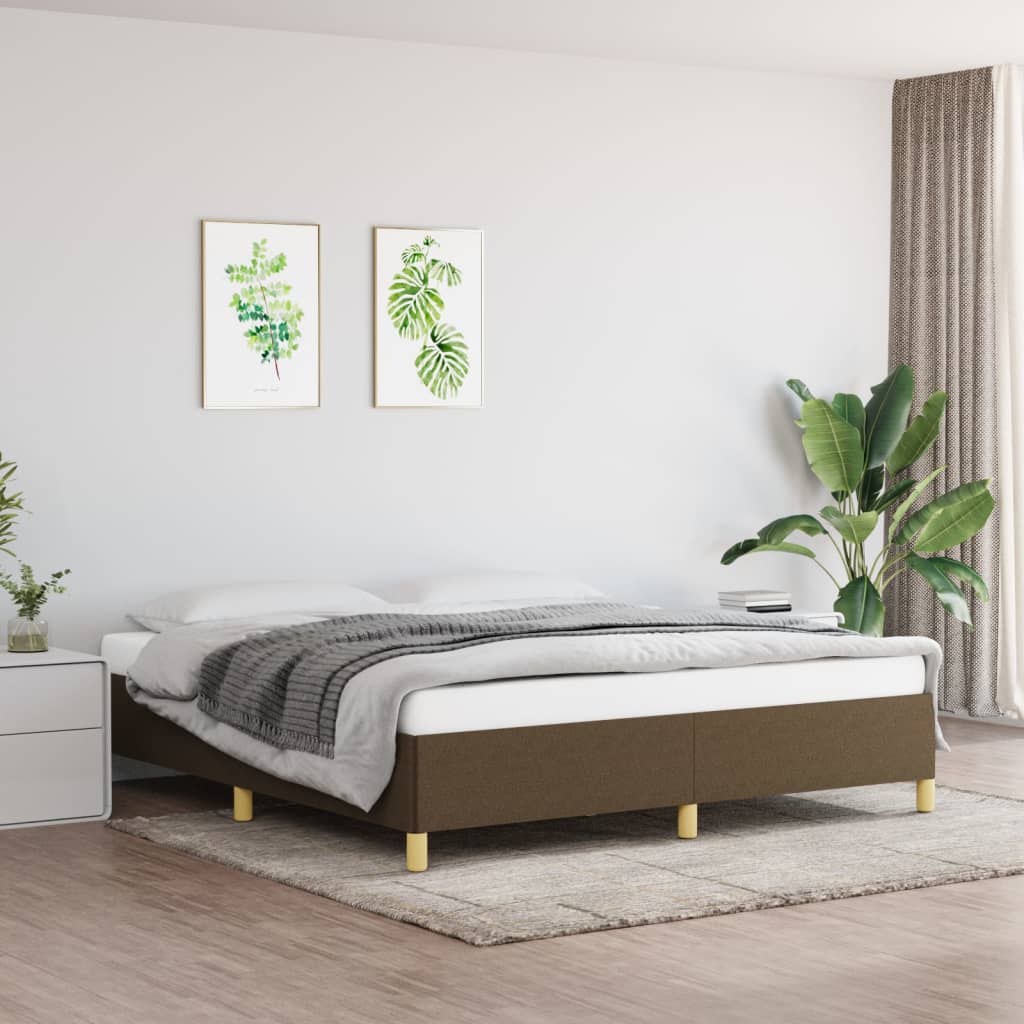 Giroletto Senza Materasso Marrone Scuro 160x200 Cm Tessuto