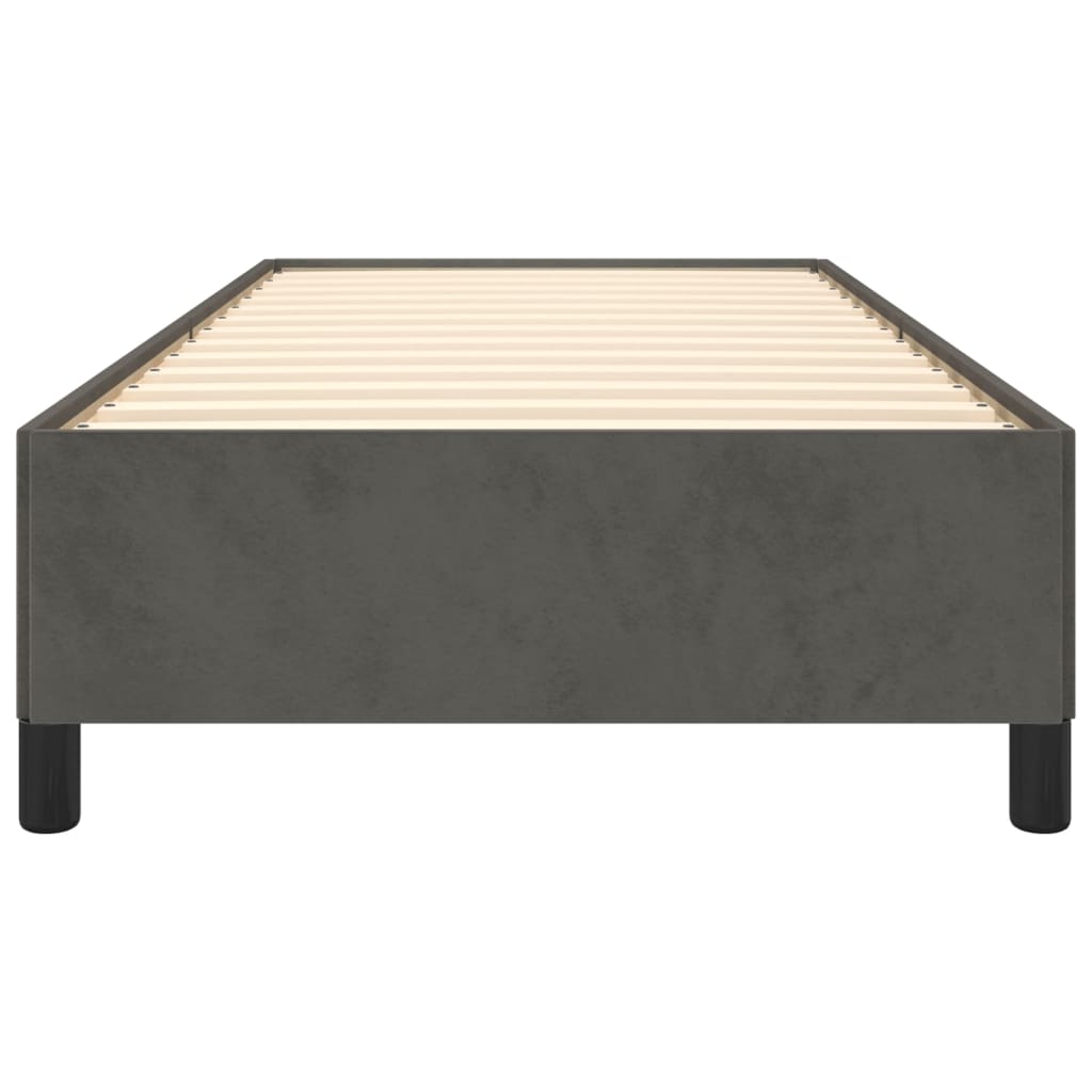 Giroletto Senza Materasso Grigio Scuro 90x200 Cm Velluto - Image 5