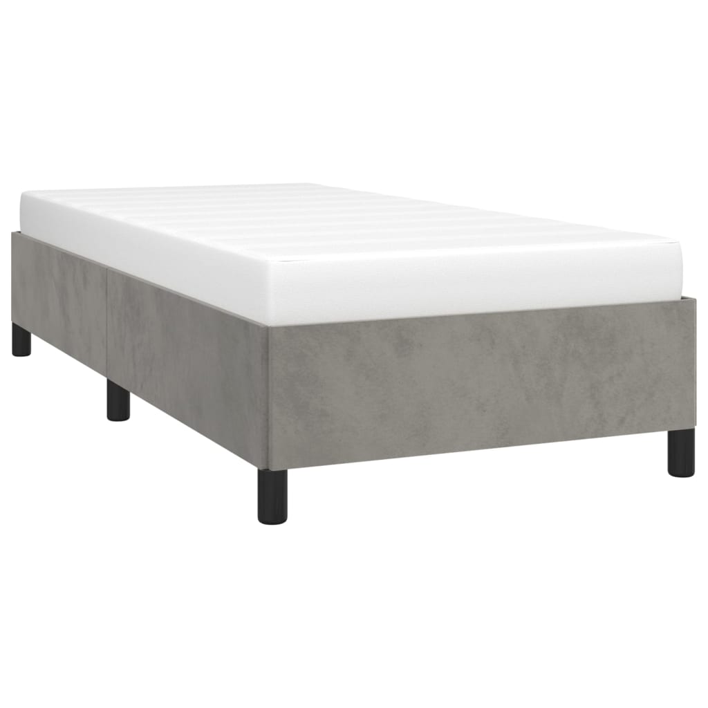 Giroletto Senza Materasso Grigio Chiaro 100x200 Cm Velluto - Image 3