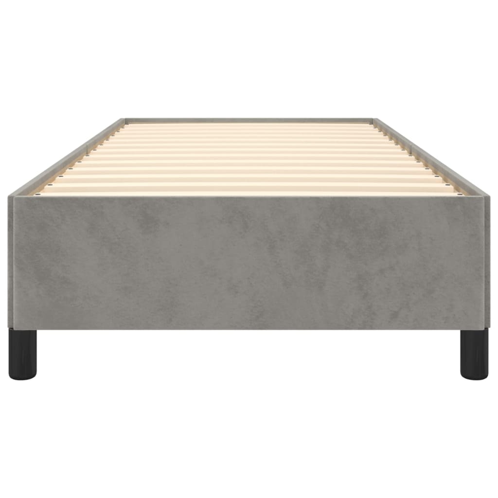 Giroletto Senza Materasso Grigio Chiaro 100x200 Cm Velluto - Image 5