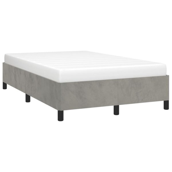 Giroletto Senza Materasso Grigio Chiaro 120x200 Cm Velluto - Image 3